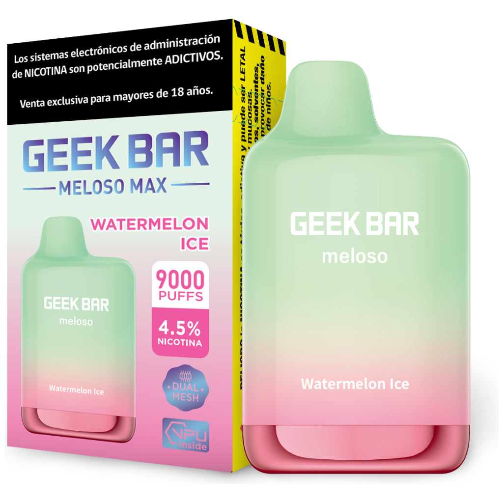 VAPORIZADOR DESECHABLE GEEK BAR MELOSO MAX 9000 PUFFS WATERMELON ICE