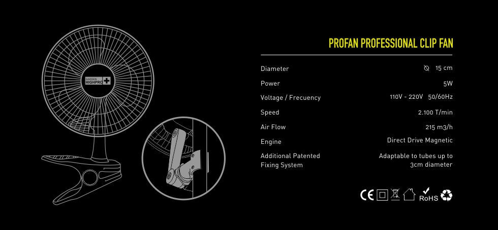 VENTILADOR PROFAN 5W CLIPFAN GARDEN HIGH