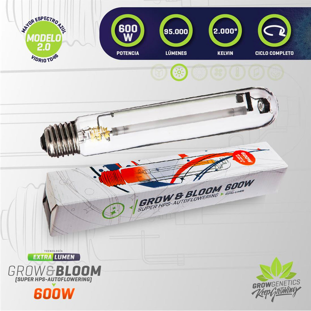 AMPOLLETA HPS 600W DUAL GROW AND BLOOM GROW GENETICS