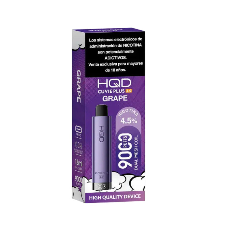 VAPORIZADOR CUVIE PLUS 9000 PUFFS GRAPE - HQD-2