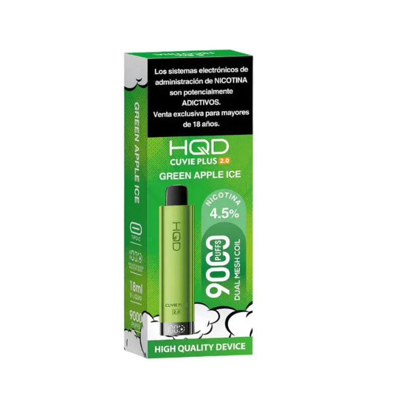 VAPORIZADOR CUVIE PLUS 2.0 (9000 PUFFS) GREEN APPLE ICE - HQD-2