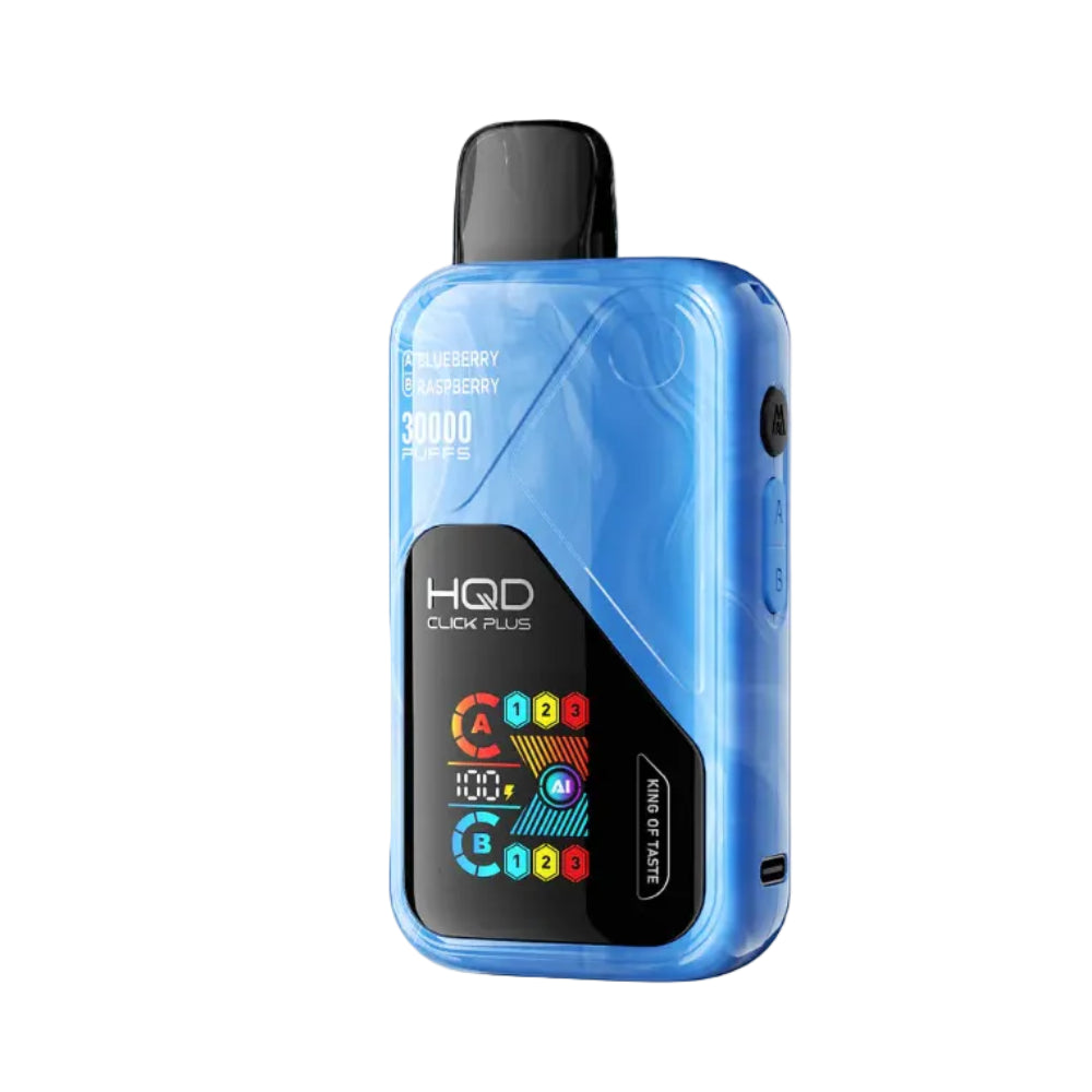 VAPORIZADOR CLICK PLUS 30000 DOBLE SABOR BLUEBERRY/RASPBERRY - HQD