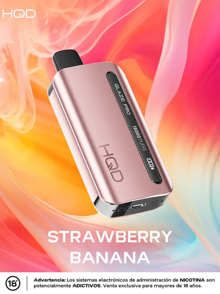 VAPORIZADOR GLAZE PRO 18000 PUFFS STRAWBERRY BANANA - HQD-4