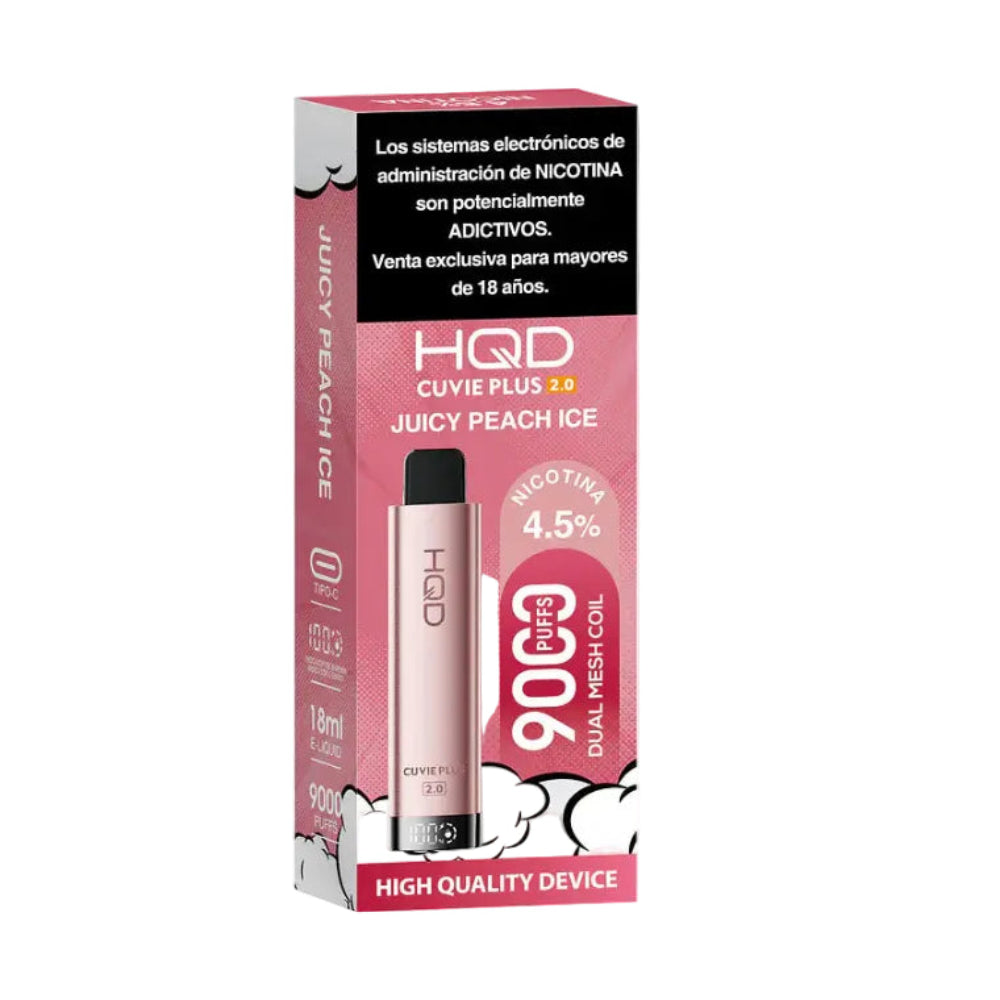VAPORIZADOR CUVIE PLUS 9000 PUFFS JUICY PEACH ICE - HQD-2