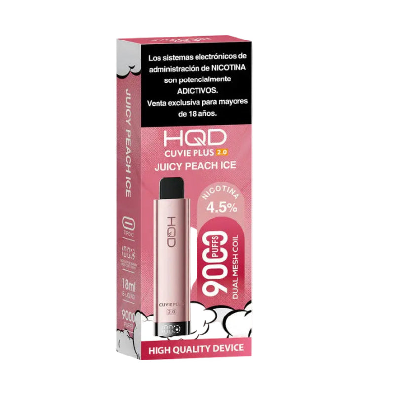 VAPORIZADOR CUVIE PLUS 9000 PUFFS JUICY PEACH ICE - HQD-2