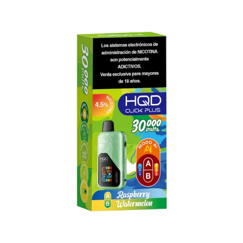 VAPORIZADOR CLICK PLUS 30000 DOBLE SABOR RASPBERRY/WATERMELON - HQD-2
