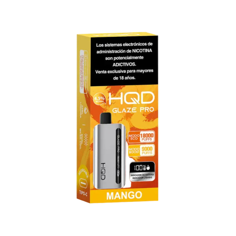 VAPORIZADOR GLAZE PRO 18000 MANGO - HQD