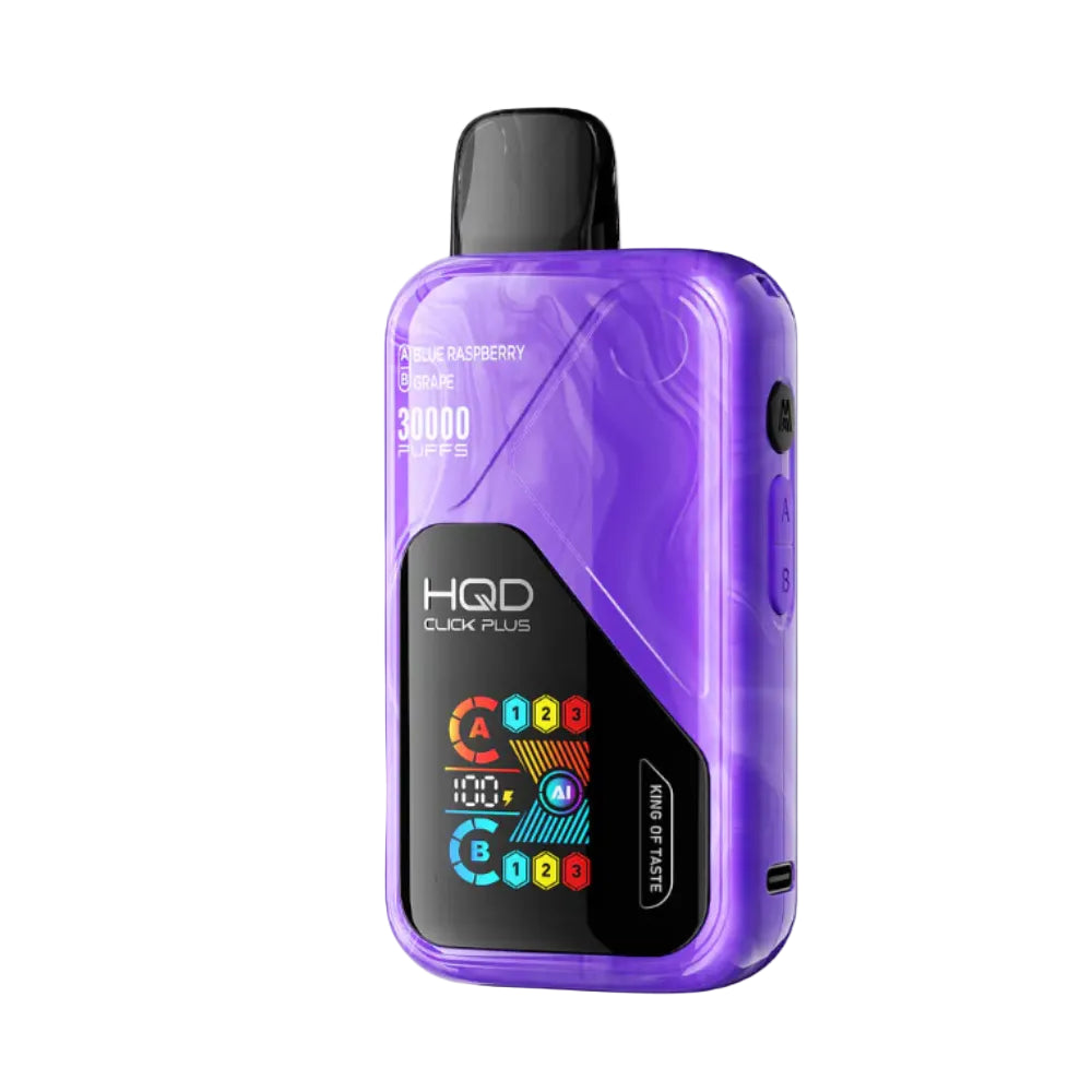VAPORIZADOR CLICK PLUS 30000 DOBLE SABOR BLUE RASPBERRY/GRAPE - HQD