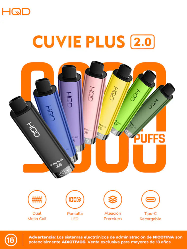 VAPORIZADOR CUVIE PLUS 2.0 (9000 PUFFS) LUSH ICE - HQD-4
