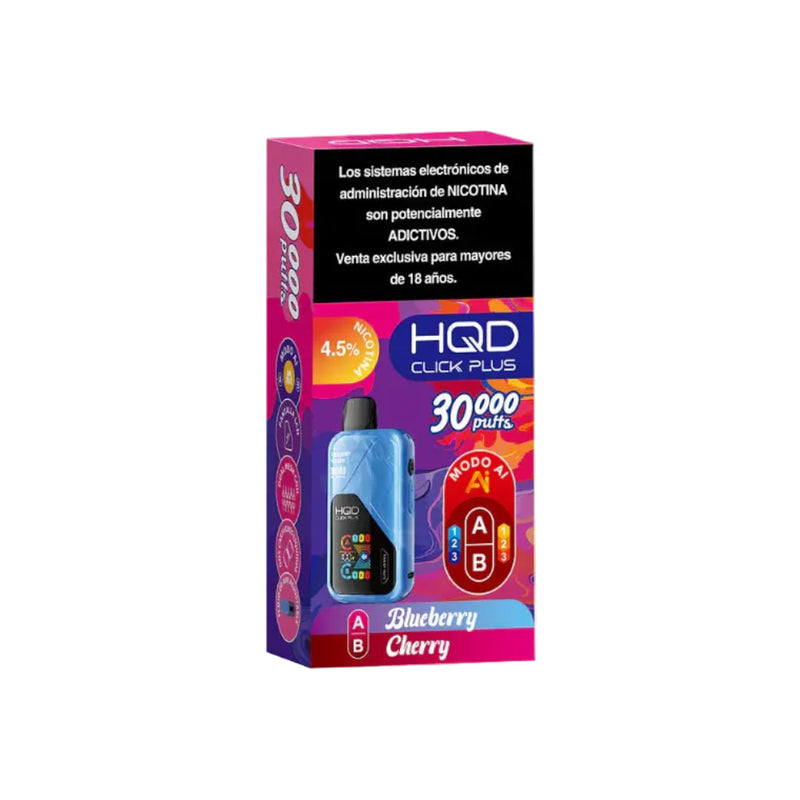 VAPORIZADOR CLICK PLUS 30000 DOBLE SABOR BLUEBERRY/CHERRY - HQD-2