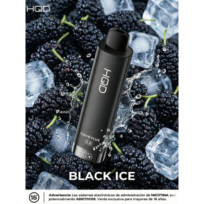 VAPORIZADOR CUVIE PLUS 9000 PUFFS BLACK ICE - HQD-3
