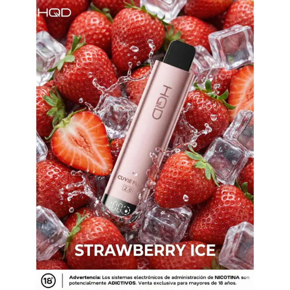 VAPORIZADOR CUVIE PLUS 9000 PUFFS STRAWBERRY ICE - HQD-3