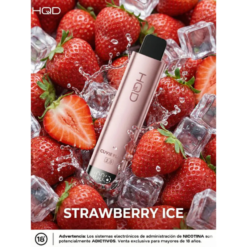 VAPORIZADOR CUVIE PLUS 9000 PUFFS STRAWBERRY ICE - HQD-3
