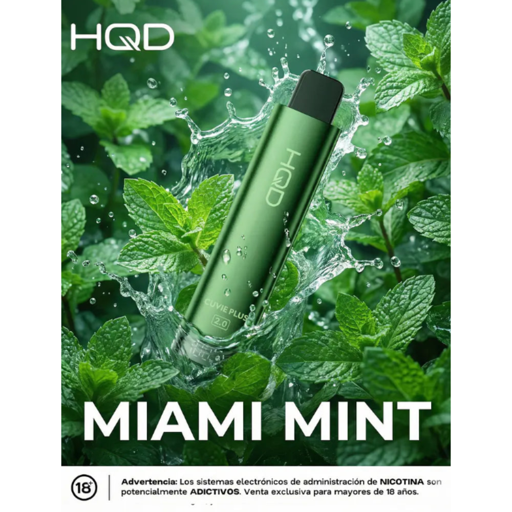 VAPORIZADOR CUVIE PLUS 9000 PUFFS MIAMI MINT - HQD-3