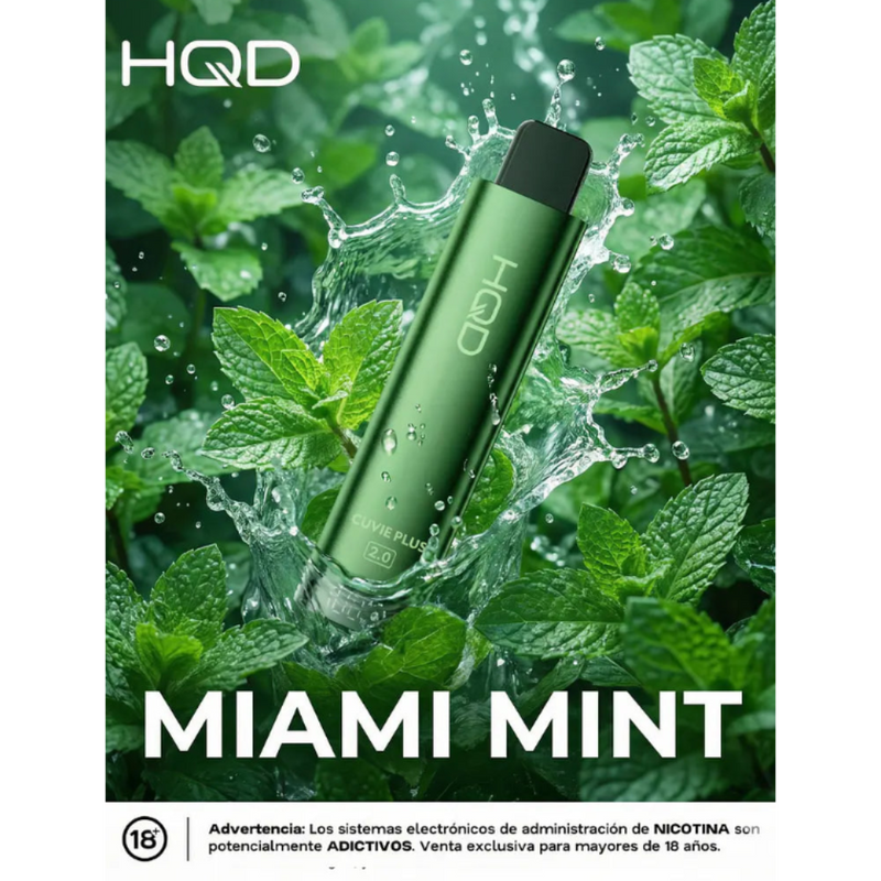 VAPORIZADOR CUVIE PLUS 9000 PUFFS MIAMI MINT - HQD-3