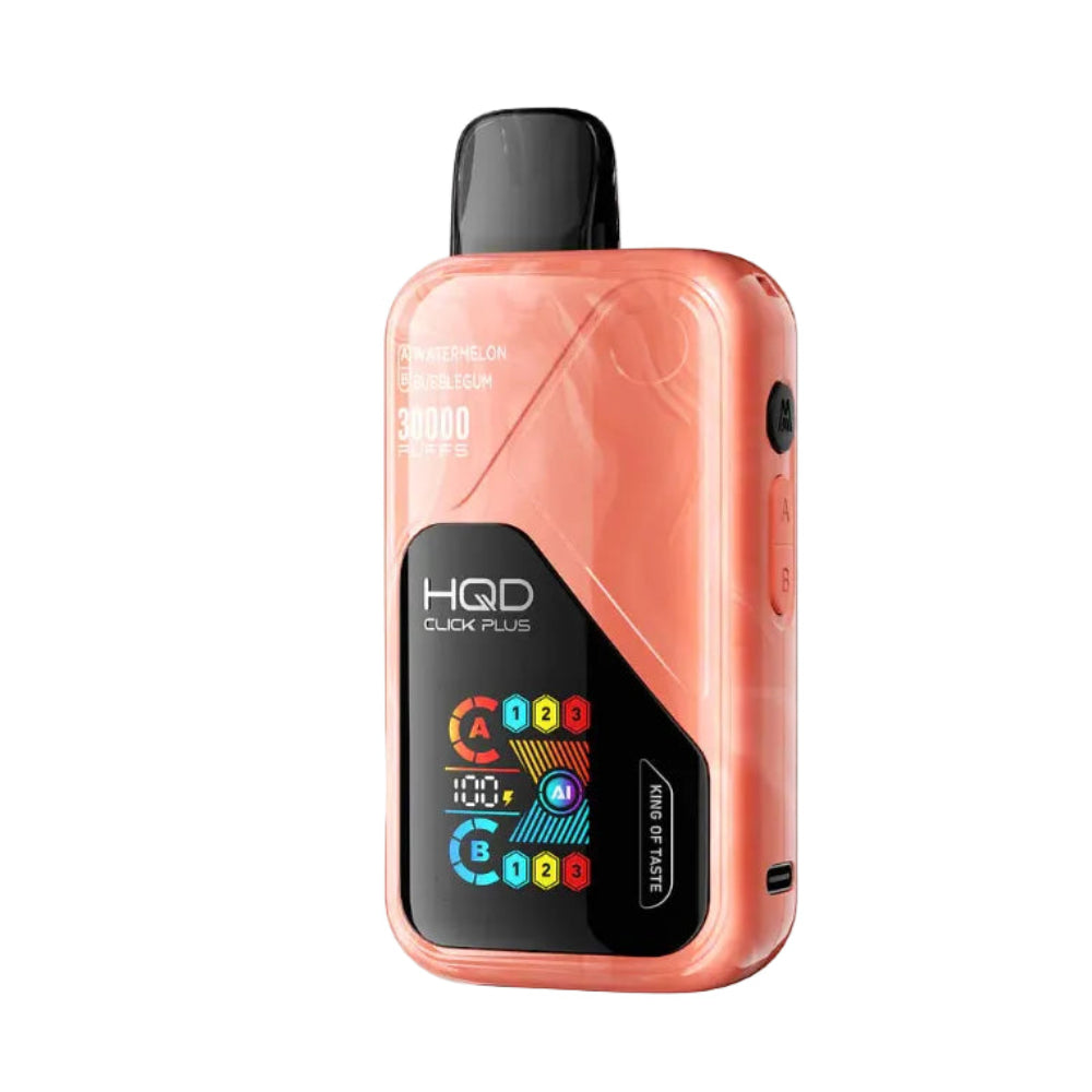 VAPORIZADOR CLICK PLUS 30000 DOBLE SABOR WATERMELON/BUBBLEGUM - HQD