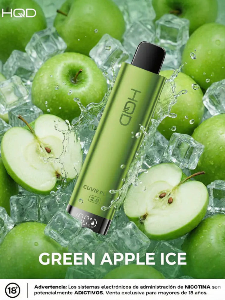 VAPORIZADOR CUVIE PLUS 2.0 (9000 PUFFS) GREEN APPLE ICE - HQD-3