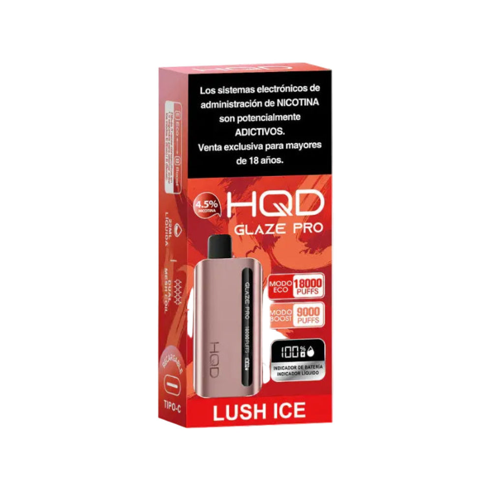 VAPORIZADOR GLAZE PRO 18000 LUSH ICE - HQD