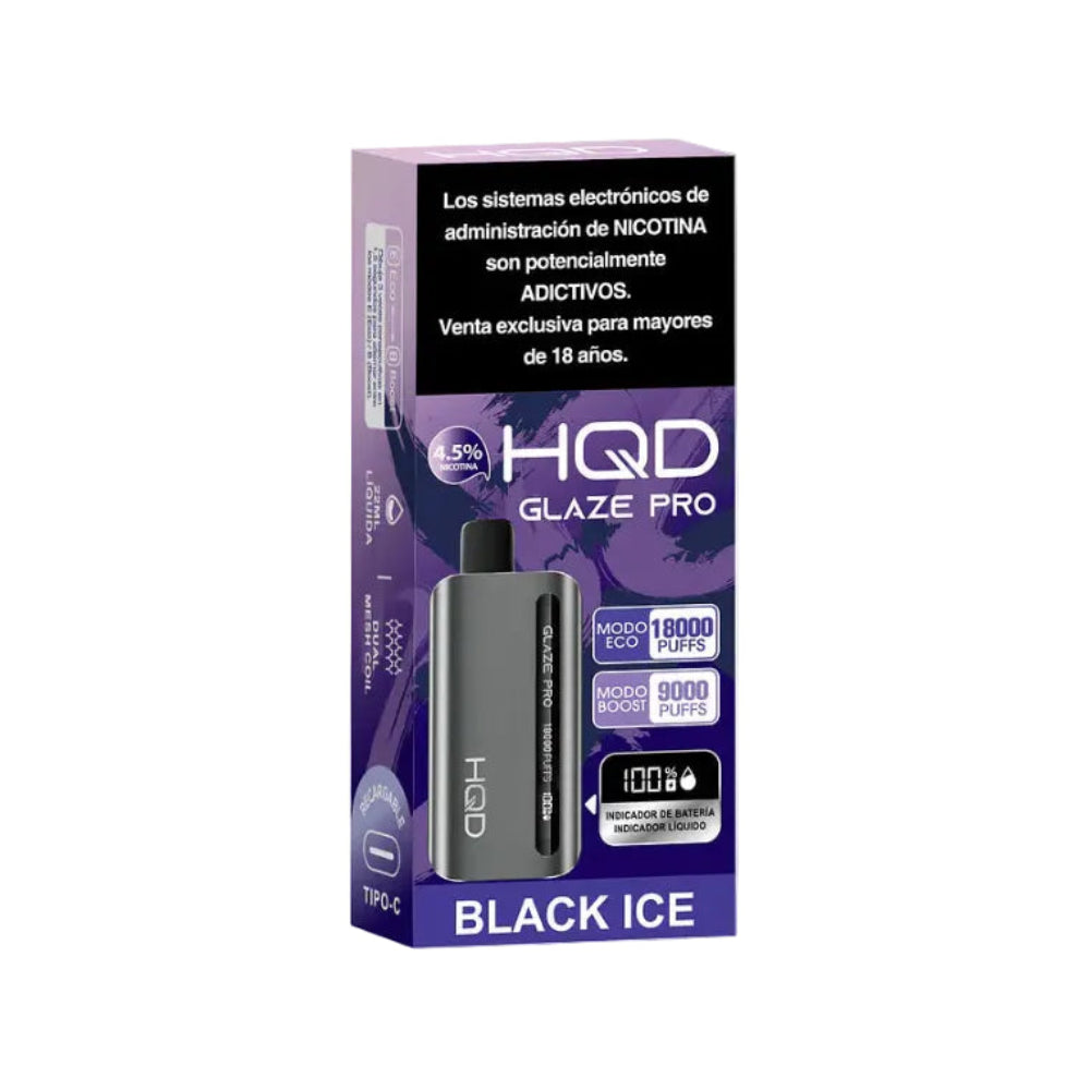 VAPORIZADOR GLAZE PRO 18000 BLACK ICE - HQD-2