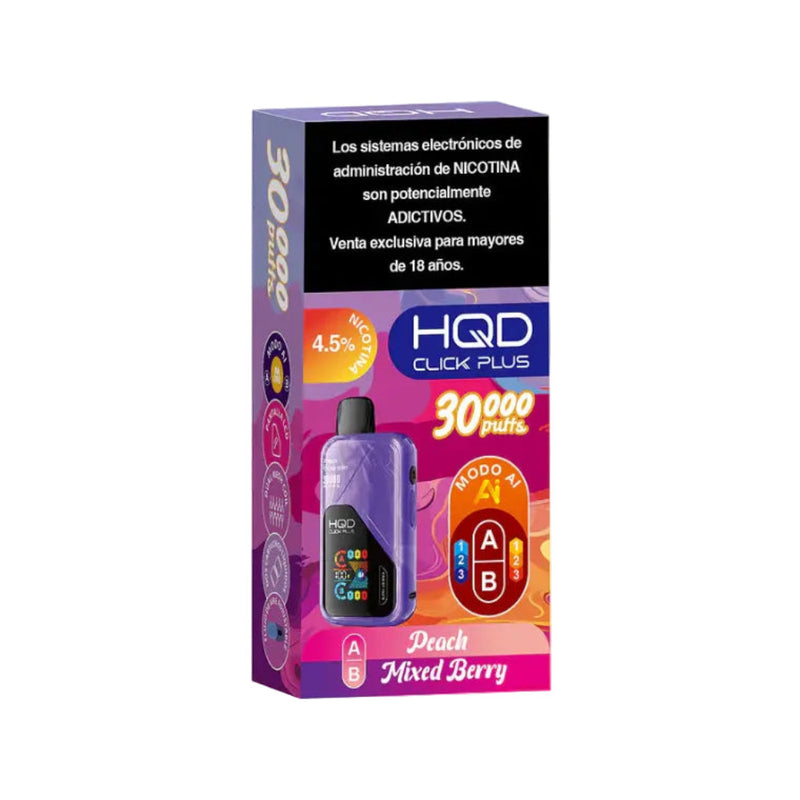 VAPORIZADOR CLICK PLUS 30000 DOBLE SABOR PEACH/MIXED BERRIES - HQD-2