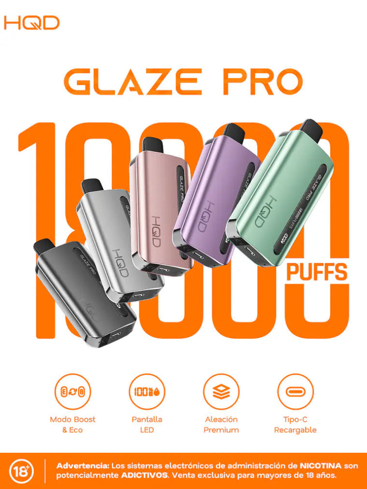 VAPORIZADOR GLAZE PRO 18000 PUFFS GRAPE - HQD-3