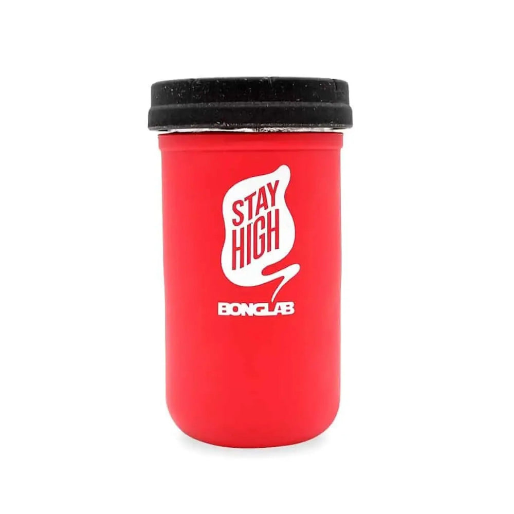 JAR ROJO 12OZ TAPA NEGRA - BONGLAB-1