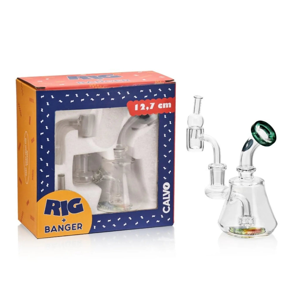 WAX SET JADE BLUE - DAB RIG + BANGER + CARB CAP - CALVO