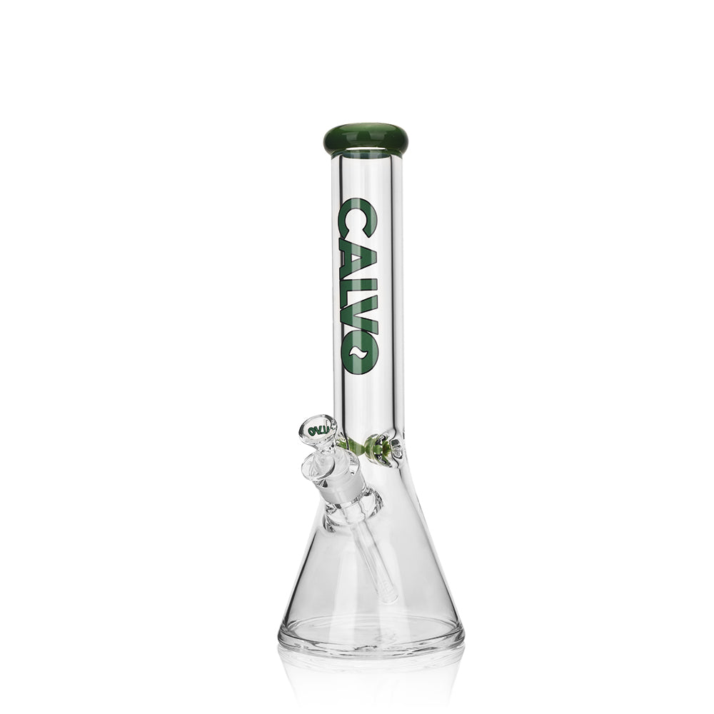 BONG PREMIUM BEAKER COLOR GREEN 35CM - CALVO-1