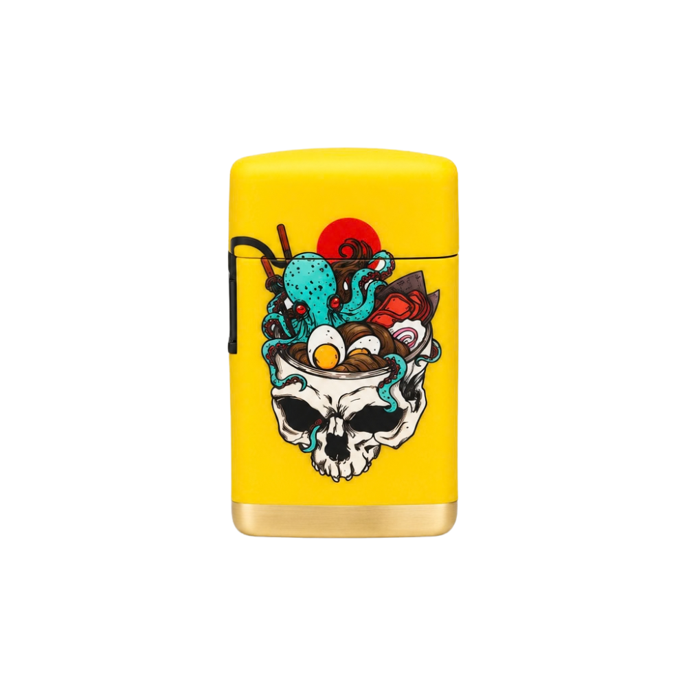 ENCENDEDOR CLASSIC RUBBER SKULL & ROSES - SPECIAL BLUE