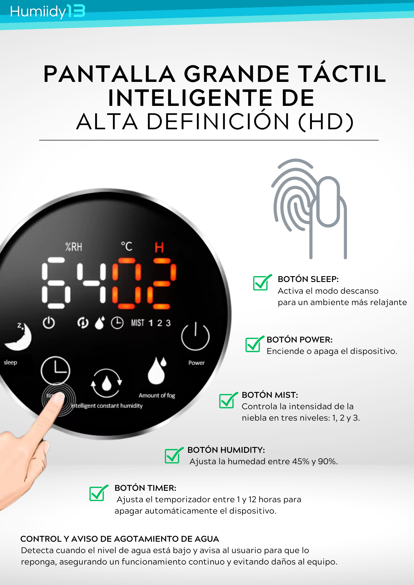 HUMIDIFICADOR ULTRASONICO 13 LITROS