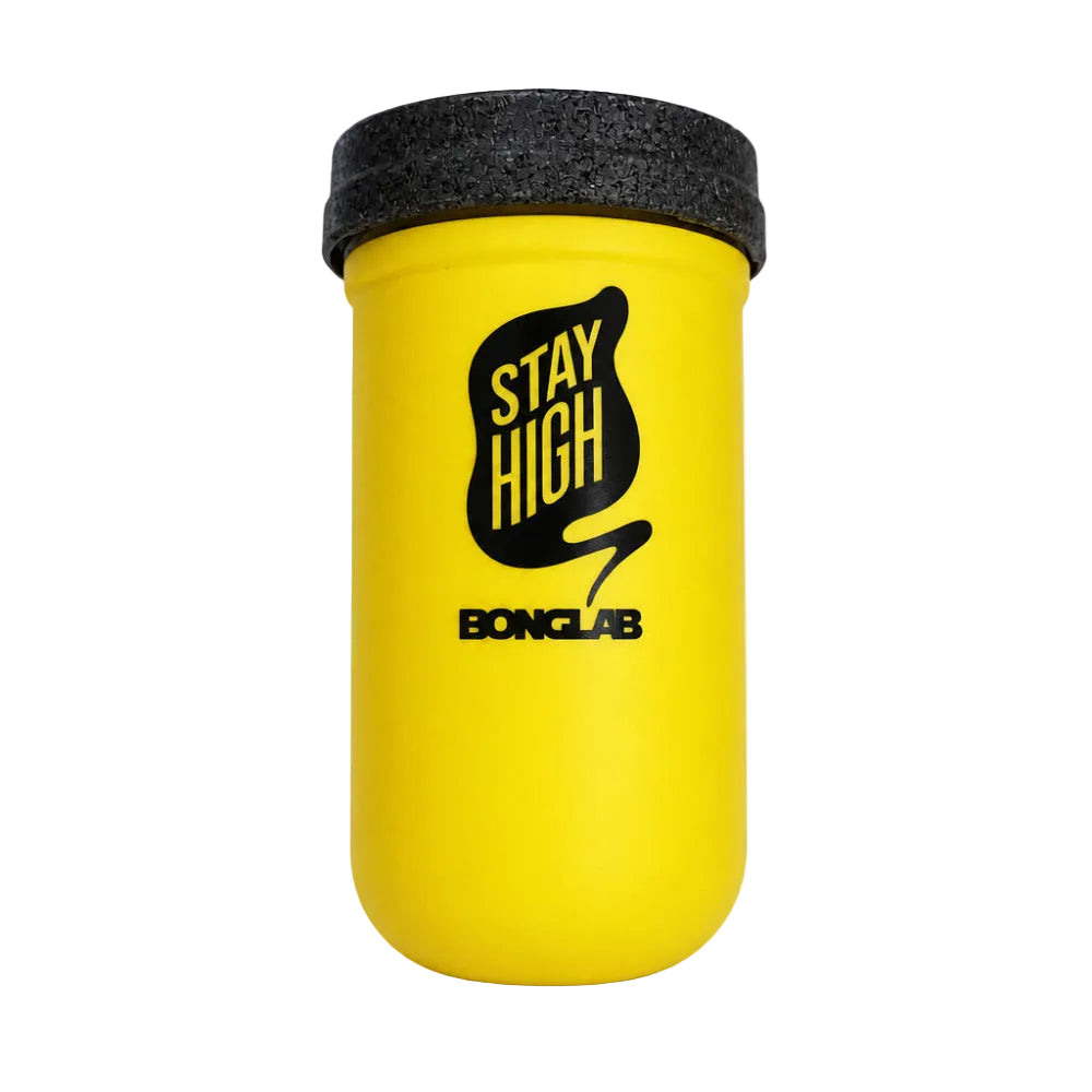 JAR AMARILLO 12OZ TAPA NEGRA - BONGLAB