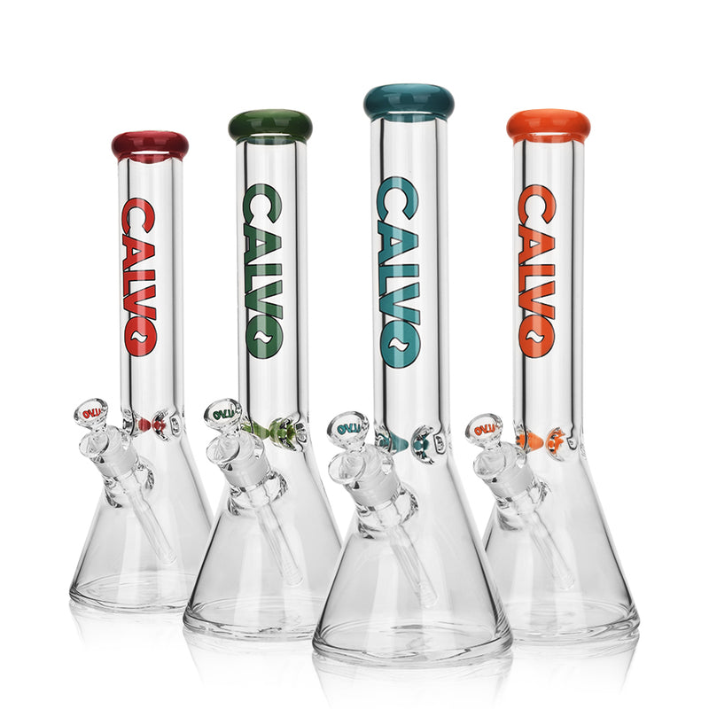 BONG PREMIUM BEAKER COLOR GREEN 35CM - CALVO-2