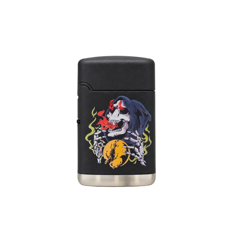 ENCENDEDOR CLASSIC RUBBER SKULL & ROSES - SPECIAL BLUE-5