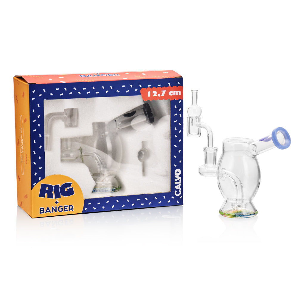 WAX SET – BUBBLE RIG + BANGER + CARB CAP GREEN CALVO-1