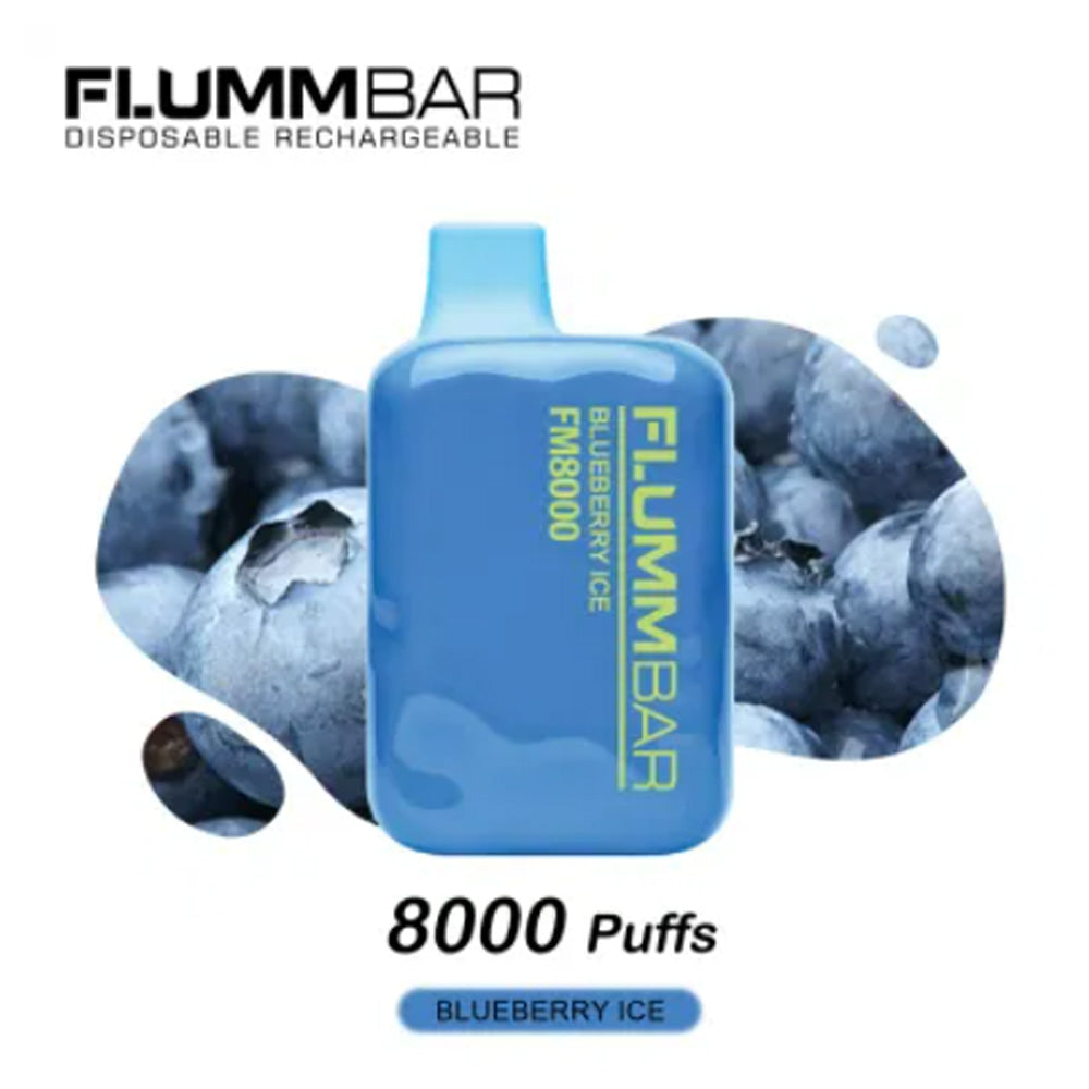 FLUMMBAR 8000 PUFF BLUEBERRY ICE 0% NICOTINA-1