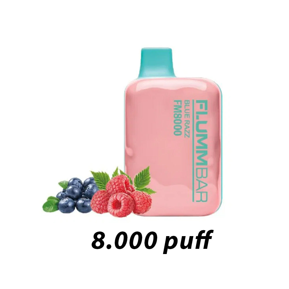 FLUMMBAR 8000 PUFF BLUE RAZZ 0% NICOTINA-1