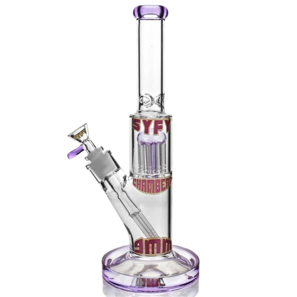 BONG SYFY TREE PERC STRAIGHT TUBE PURPLE - CALVO