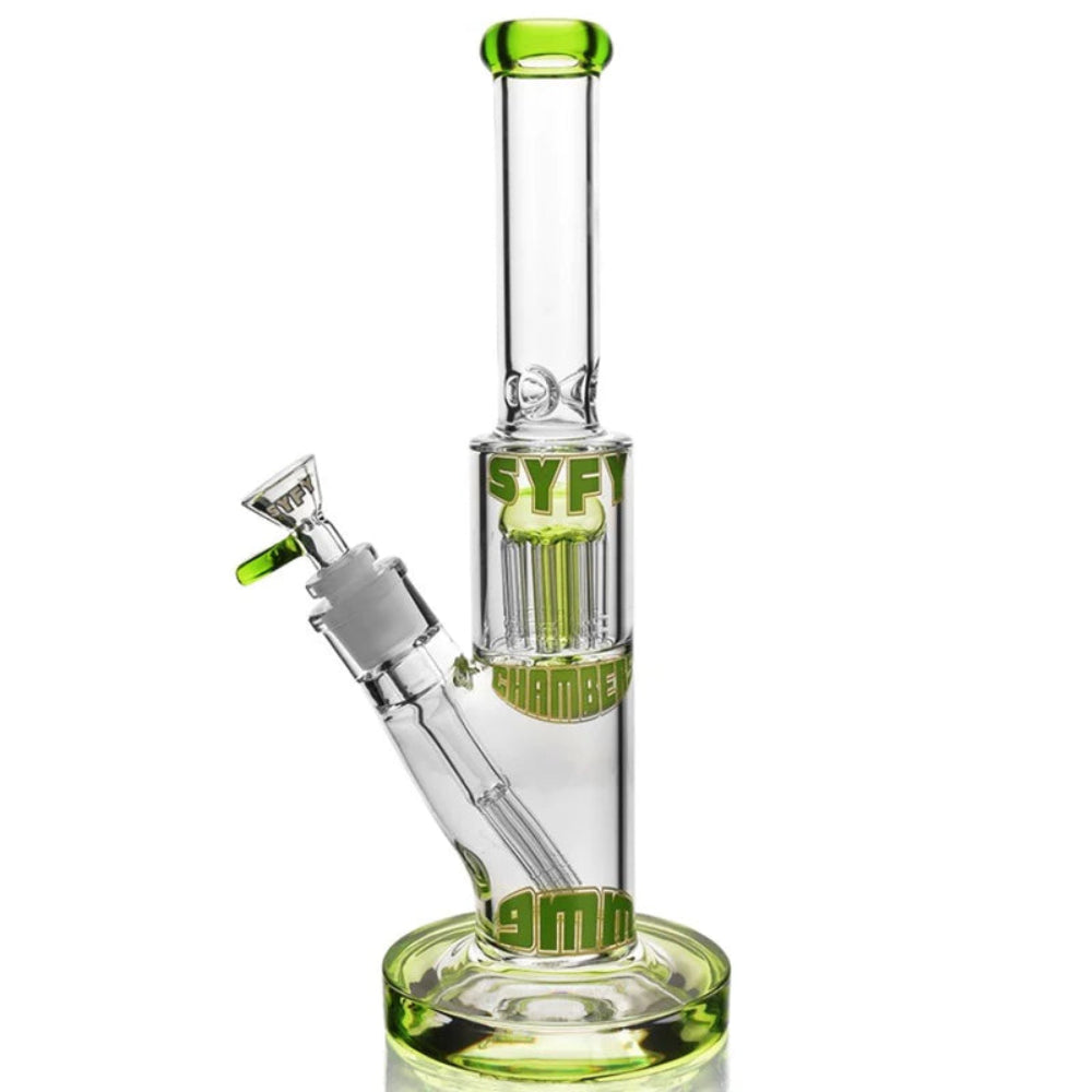 BONG SYFY TREE PERC STRAIGHT TUBE VERDE - CALVO