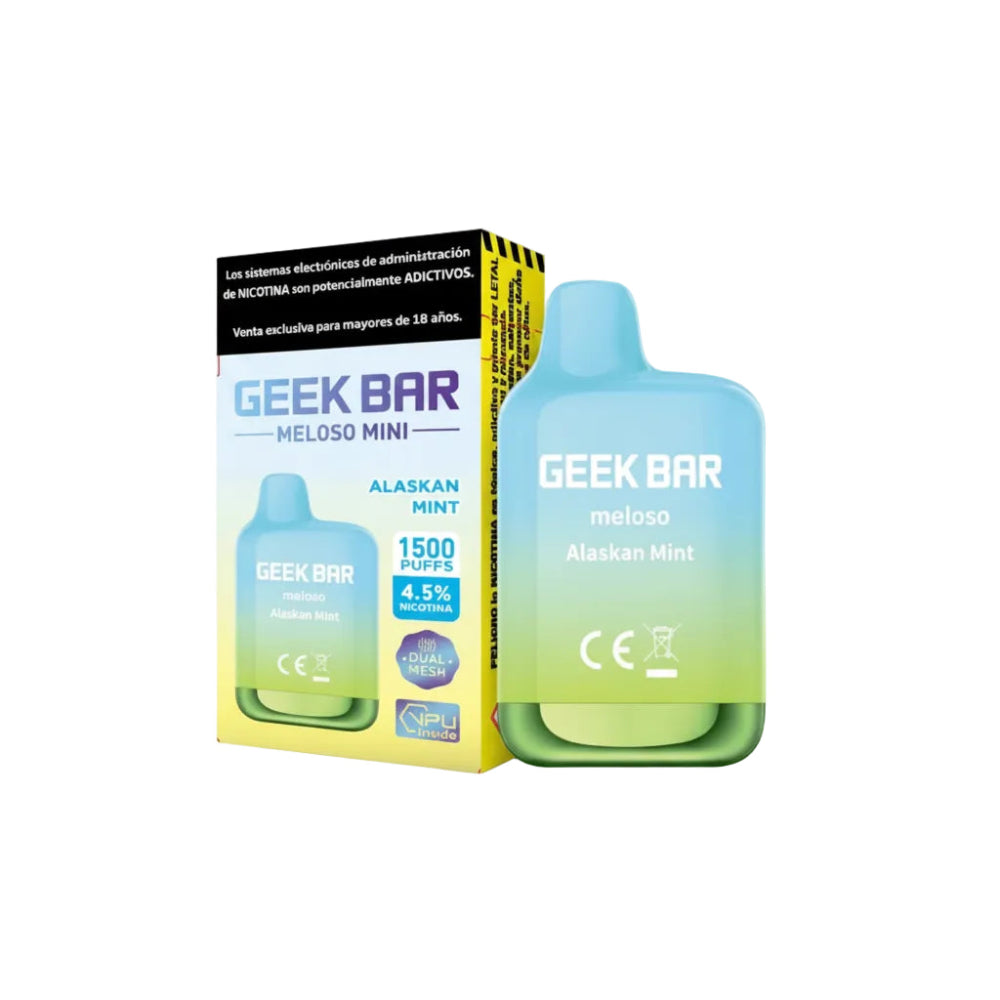 VAPORIZADOR DESECHABLE MELOSO MINI 1500 PUFFS ALASKAN MINT - GEEK BAR