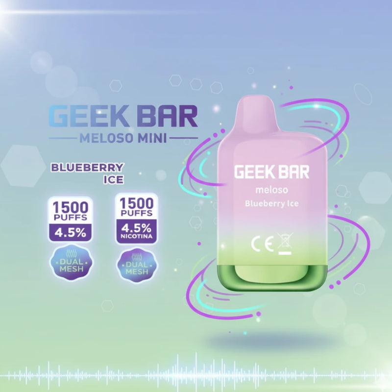 VAPORIZADOR DESECHABLE MELOSO MINI 1500 PUFFS BLUEBERRY ICE - GEEK BAR-2