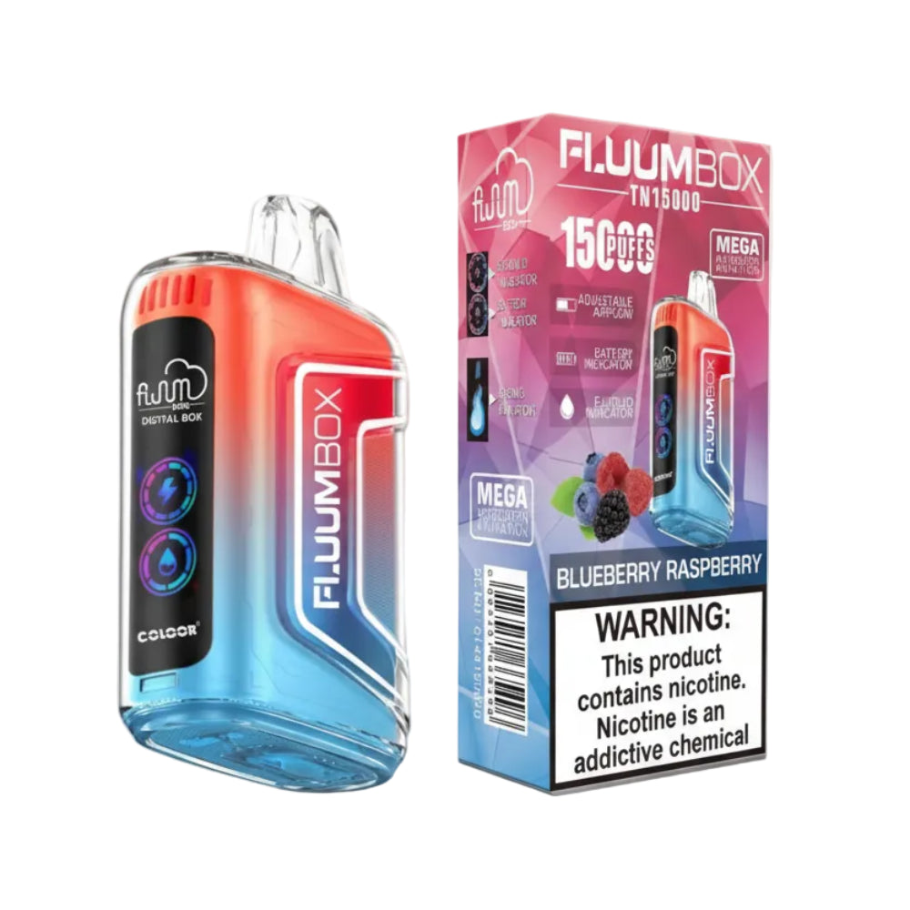 VAPORIZADOR DESECHABLE FLUUMBOX 15000 PUFFS BLUEBERRY RASPBERRY