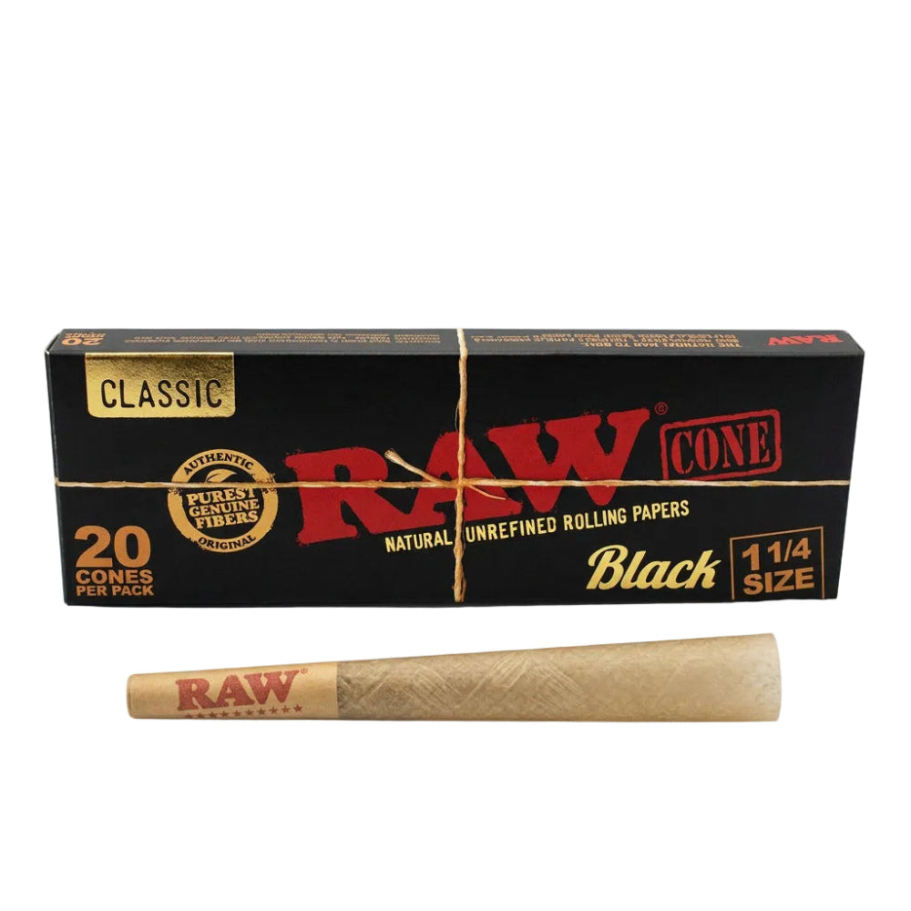 CAJITA CONOS RAW BLACK 1 1/4 20 UNIDADES - RAW-3