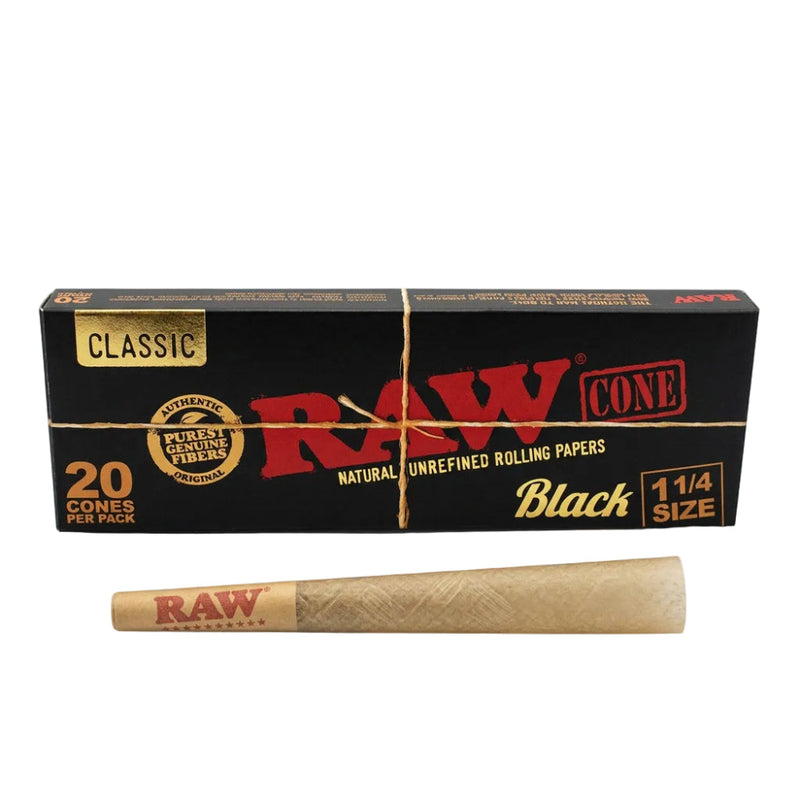 CAJITA CONOS RAW BLACK 1 1/4 20 UNIDADES - RAW-3