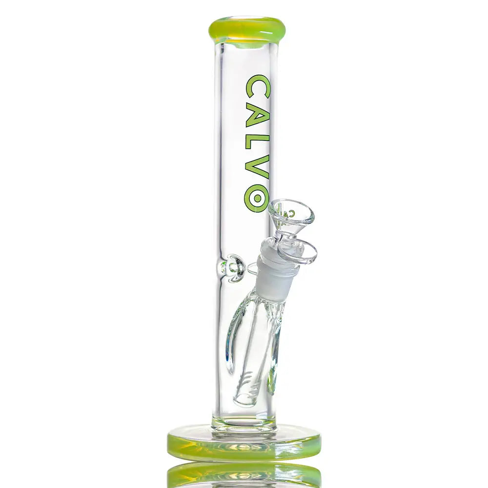 BONG STRAIGHT TUBE AMERICAN COLOR GREEN - CALVO-3