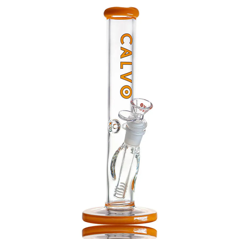 BONG STRAIGHT TUBE AMERICAN COLOR ORANGE - CALVO-3
