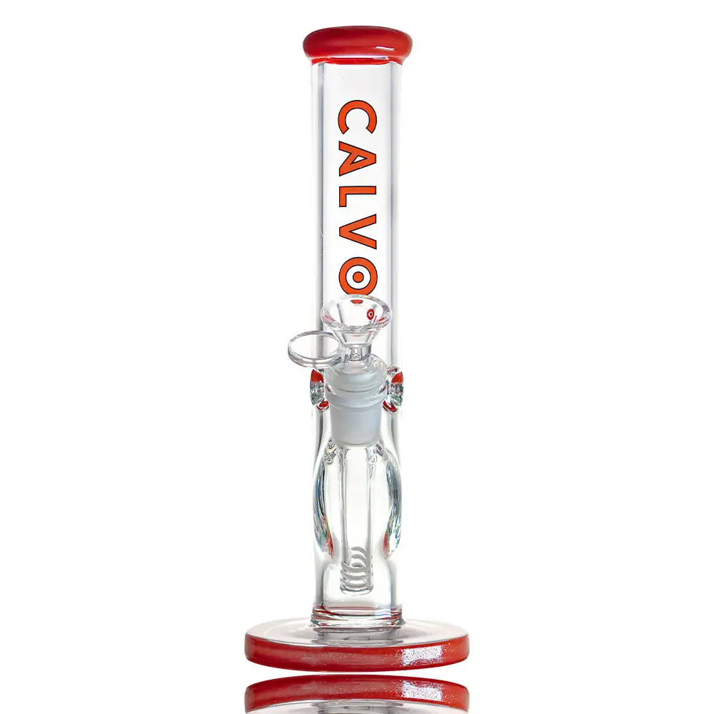 BONG STRAIGHT TUBE AMERICAN COLOR RED - CALVO