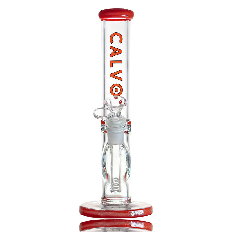 BONG STRAIGHT TUBE AMERICAN COLOR RED - CALVO-1