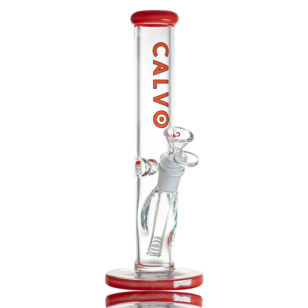 BONG STRAIGHT TUBE AMERICAN COLOR RED - CALVO
