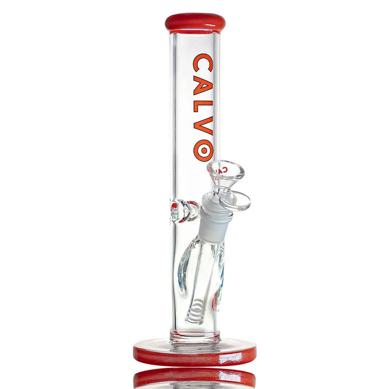 BONG STRAIGHT TUBE AMERICAN COLOR RED - CALVO-2