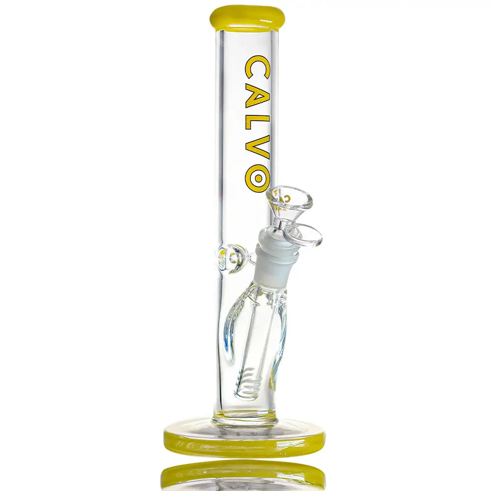 BONG STRAIGHT TUBE AMERICAN COLOR YELLOW - CALVO